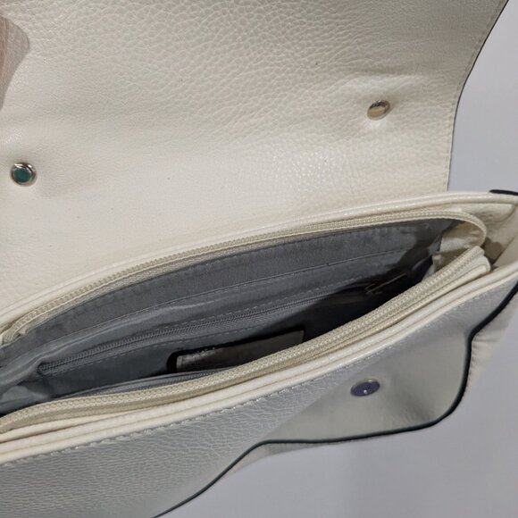DION Faux Leather Crossbody Bag Purse White - Picture 5 of 6